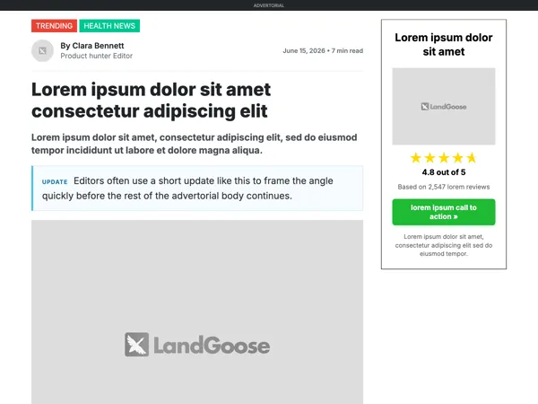 Flexible Advertorial Template thumbnail